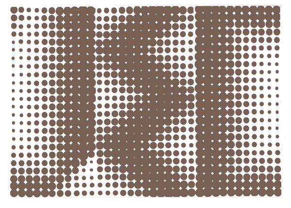 Logo 'JEC Jerusalem Economy Conference': halftone pattern of brown dots forming an abstract portrait of a face.