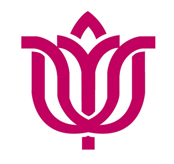 Logo 'Kanion Mall': magenta stylized tulip or crown formed from interlocking curved petal-like bands.