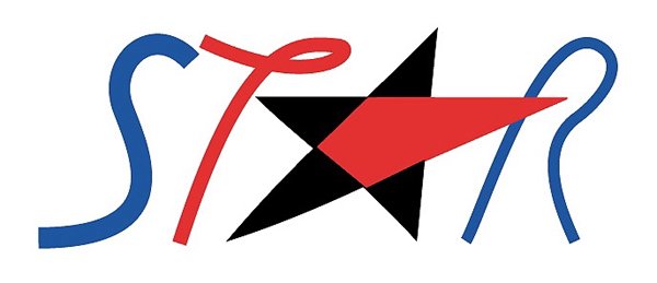 Logo 'Star Artist's Studio': blue script wordmark 'STAR' flanking a black and red five-pointed star shape.