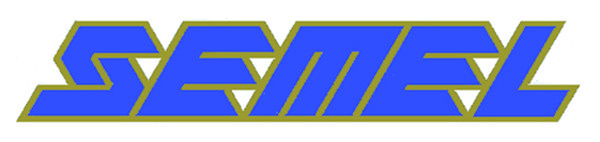 Logo 'Technical Equipment': bold slanted blue and gold wordmark 'SEMEL' with angular lettering.